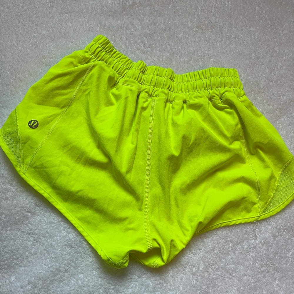 Yellow lululemon shorts